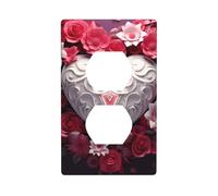 YYHWHJDE Valentine's Day Love Heart Pattern Double Socket Wall Panel Decorative for Residential and Commercial Areas 4.5x2.76in