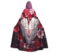 YYHWHJDE Valentine's Day Love Heart Picture Halloween Adult Hooded Cloak for Role-Playing, Costumes, and Theme Parties