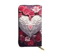 YYHWHJDE Valentine's Day Love Heart Printing Quality Leather Long Clutch Wallet Designed for Fashion Girls and Women Stylish 7.48 x 4.13 in