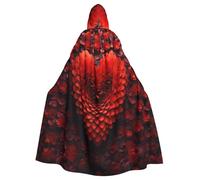 YYHWHJDE valentine's day red heart flower Picture Halloween Adult Hooded Cloak for Role-Playing, Costumes, and Theme Parties