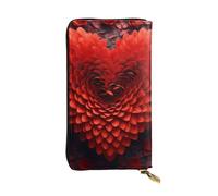 YYHWHJDE Valentine's Day red Heart Flower Picture Quality Leather Long Clutch Wallet Designed for Fashion Girls and Women Stylish 7.48 x 4.13 in