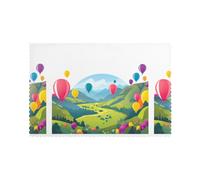YYHWHJDE Valley is Filled with Balloons Prints Placemats Set of 6 12x18in - Engineered for Durability & Heat Resistance Polyester
