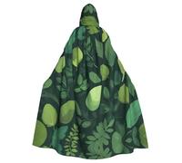 YYHWHJDE Various Green Leaves Prints Adult Hooded Cloak is a super large, comfortable, and durable Halloween hooded poncho