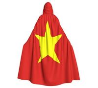 YYHWHJDE Vietnamese flag Prints Adult Hooded Cloak is a super large, comfortable, and durable Halloween hooded poncho