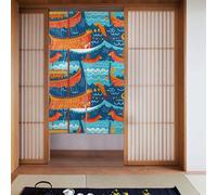 YYHWHJDE vikings boat Prints Door curtain partition splicing privacy protection suitable for kitchen, bathroom, room 34x56in
