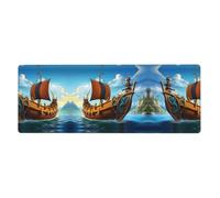 YYHWHJDE Vikings Boat Prints Extra Large Mouse pad Mousepad 12x31.5in for Office Gaming Learning