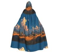 YYHWHJDE Village On The Prairie Pattern Halloween Adult Hooded Cape Cloak - Super Large Hooded Cloak No Zipper
