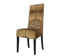 YYHWHJDE Vintage Compass Navigation Prints Dining Chair Throw Covers - Stretchable Spandex Slipcovers for Chair Protection & Refreshing Your Dining Room