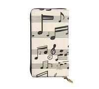 YYHWHJDE Vintage Music Note Art Printing Quality Leather Long Clutch Wallet Designed for Fashion Girls and Women Stylish 7.48 x 4.13 in