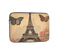 YYHWHJDE Vintage Paris Eiffel Tower Butterfly Prints Protective Shockproof Portable Laptop Sleeve Case 13 inch for Men and Women Business Travel, and Office Daily Use