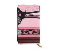 YYHWHJDE Vintage Pink Sewing Machine Printing Quality Leather Long Clutch Wallet Designed for Fashion Girls and Women Stylish 7.48 x 4.13 in