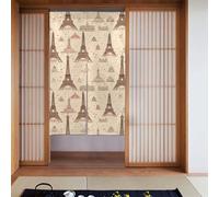 YYHWHJDE vintage style eiffel tower paris Prints Door curtain partition splicing privacy protection suitable for kitchen, bathroom, room 34x56in