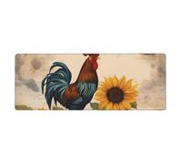 YYHWHJDE Vintage Sunflower Rooster Prints Extra Large Mouse pad Mousepad 12x31.5in for Office Gaming Learning