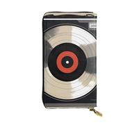 YYHWHJDE Vintage Vinyl Record Picture Quality Leather Long Clutch Wallet Designed for Fashion Girls and Women Stylish 7.48 x 4.13 in