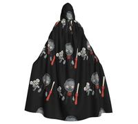 YYHWHJDE Violent Ghost Doll Picture Halloween Adult Hooded Cape Cloak No Zipper, Comfortable For Costume Parties