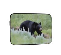 YYHWHJDE Walking Black Bear Prints Protective Shockproof Portable Laptop Sleeve Case 17 inch for Men and Women Business Travel, and Office Daily Use