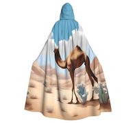 YYHWHJDE Walking camel Prints Adult Hooded Cloak is a super large, comfortable, and durable Halloween hooded poncho