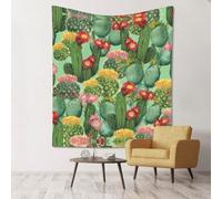 YYHWHJDE Wall Tapestry 60x51in - Bohemian Throw for Dorm, Beach & Home Decor Cactus Floral Bloom Pattern
