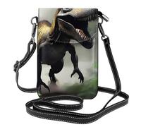 YYHWHJDE Wandering Dinosaur Picture Ladies' mobile phone with leather foreskin, crossbody flip cover, small adjustable shoulder strap