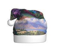 YYHWHJDE Watching the Sea Picture Christmas Hat for Adult Soft, Lightweight, and Fluffy Design for Men and Women