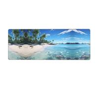 YYHWHJDE Water Rush to Tropical Beach Prints Extra Large Mouse pad Mousepad 12x31.5in for Office Gaming Learning