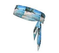 YYHWHJDE Water Rush to Tropical Beach Prints Sports Double-Sided Headscarf for Women and Men Adjustable for All Head Circumferences