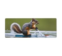 YYHWHJDE Water Skiing Fox Squirrel Pattern Extra Large Mouse Pad, Computer Office Anti Slip Gaming Keyboard Thickened Version 12x31.5in