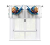 YYHWHJDE Watercolor Snail Prints Kitchen Tier Curtains 54x18 - Peach Skin Window Layers for Soft Light & Easy Style