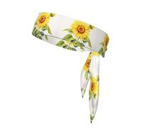 YYHWHJDE Watercolor sunflower Pattern Sports headscarf, sweat absorbing and breathable, motion headband, double-sided kerchief