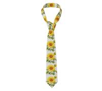 YYHWHJDE Watercolor sunflower Prints Men's tie classic style suit cravat suitable for holidays and work