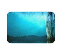 YYHWHJDE Waterfront Willow Picture Crystal Velvet Lock Edge Floor mat, Bedroom Carpet, Parlor, Dormitory Home Decoration