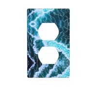 YYHWHJDE Waves Rolling Picture Double Socket Wall Panel Electrical Socket Cover Plate is Shatter Resistant and Durable 4.5x2.76in