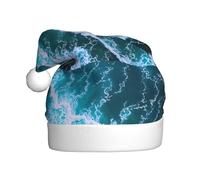 YYHWHJDE Waves Rolling Prints Christmas Hat for Adult Making It a Fun and Durable Gift for Men and Women