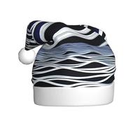 YYHWHJDE waves turbulent Prints Christmas Hat for Adult Making It a Fun and Durable Gift for Men and Women
