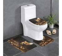YYHWHJDE Weasel chasing a chick Picture Anti slip floor mat three piece set bathroom carpet anti slip durable