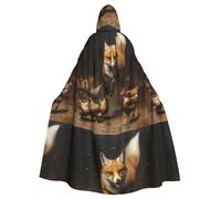 YYHWHJDE Weasel Chasing A Chick Picture Halloween Adult Hooded Cape Cloak No Zipper, Comfortable For Costume Parties