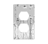 YYHWHJDE Weeds Picture Double Socket Wall Panel Electrical Socket Cover Plate is Shatter Resistant and Durable 4.5x2.76in