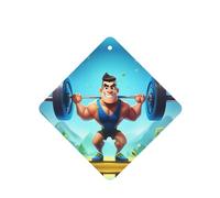 YYHWHJDE Weightlifting Sports picture Square Car Air Fresheners Cards six-pack : Hanging Scented Cards for bedroom Bathroom Car Interior Decor