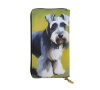 YYHWHJDE Well-Behaved Schnauzer Printing Quality Leather Long Clutch Wallet Designed for Fashion Girls and Women Stylish 7.48 x 4.13 in