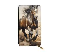 YYHWHJDE Western Horse Printed Quality Leather Long Clutch Wallet Designed for Fashion Girls and Women Stylish 7.48 x 4.13 in