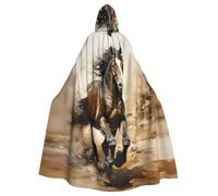YYHWHJDE Western Horse Printing Halloween Adult Hooded Cloak for Parties and Costume Events
