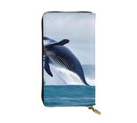 YYHWHJDE Whales at sea Printing Quality Leather Long Clutch Wallet Designed for Fashion Girls and Women Stylish 7.48 x 4.13 in