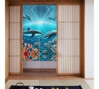 YYHWHJDE Whales under the sea Pattern Curtain two Pieces Spliced 34x56in Fabric curtains, room dividers Fabric, Smooth & Not Easily Wrinkled