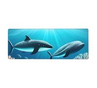 YYHWHJDE Whales Under The Sea Pattern Extra Large Mouse Pad Strong Adhesion, Durable, Precise Locking Edge 12x31.5in
