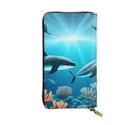 YYHWHJDE Whales Under The sea Picture Quality Leather Long Clutch Wallet Designed for Fashion Girls and Women Stylish 7.48 x 4.13 in