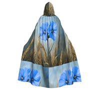 YYHWHJDE Wheat Among the Flowers Prints Adult Hooded Cloak is a super large, comfortable, and durable Halloween hooded poncho