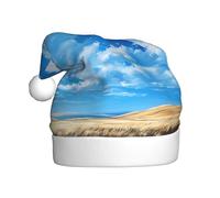YYHWHJDE Wheat fields under the blue sky Prints Christmas Hat for Adult for men and women clothing headband for festive occasions