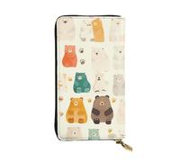 YYHWHJDE White Bear Brown Bear Picture Quality Leather Long Clutch Wallet Designed for Fashion Girls and Women Stylish 7.48 x 4.13 in