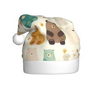YYHWHJDE white bear brown bear Printing Christmas Hat Durable for Adult for Halloween, Christmas, New Year