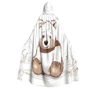 YYHWHJDE White bear brown bear Printing Halloween Adult Hooded Cloak for Parties and Costume Events